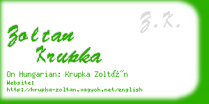 zoltan krupka business card